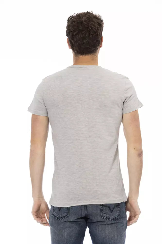 "Gray Cotton Men T-Shirt"