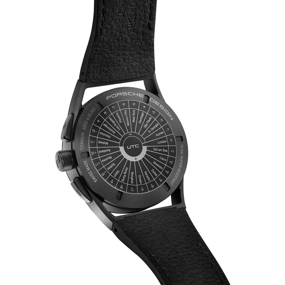Black Leather Watch Porsche