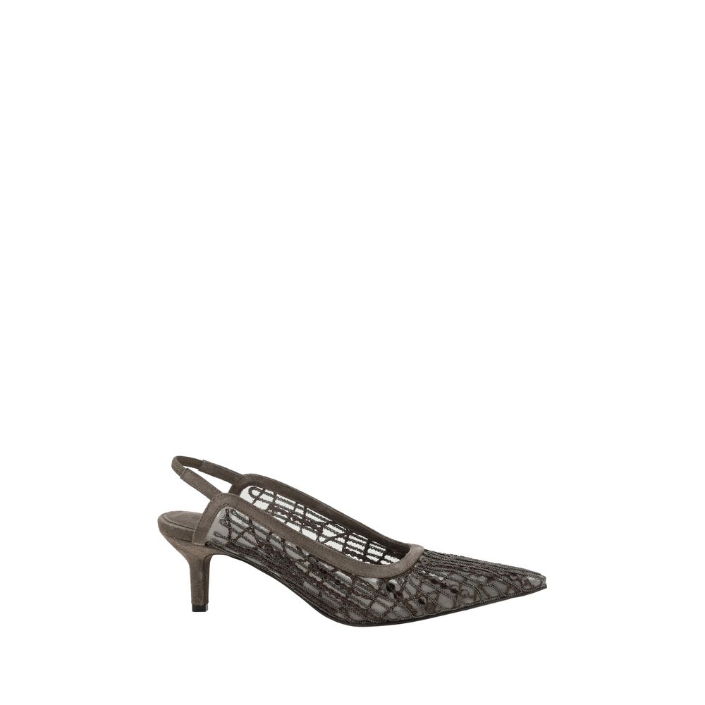 Pumps with iconic embellishments