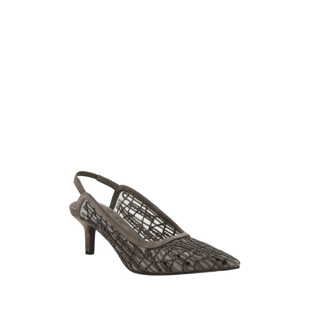 Pumps with iconic embellishments