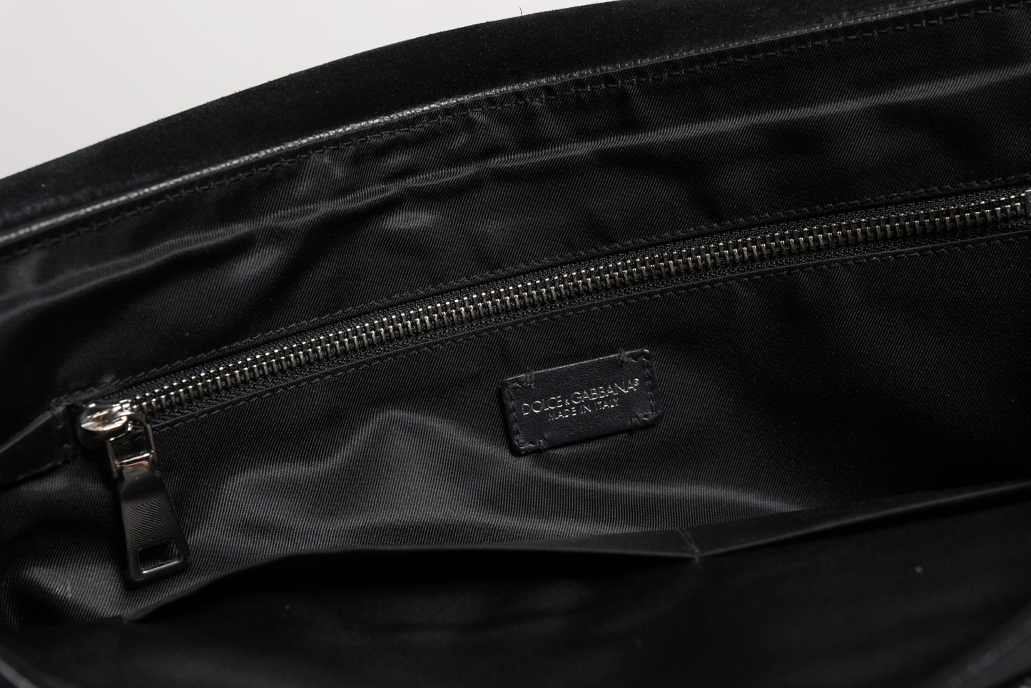 Black Logo Plaque Leather Messenger Shoulder Strap Bag