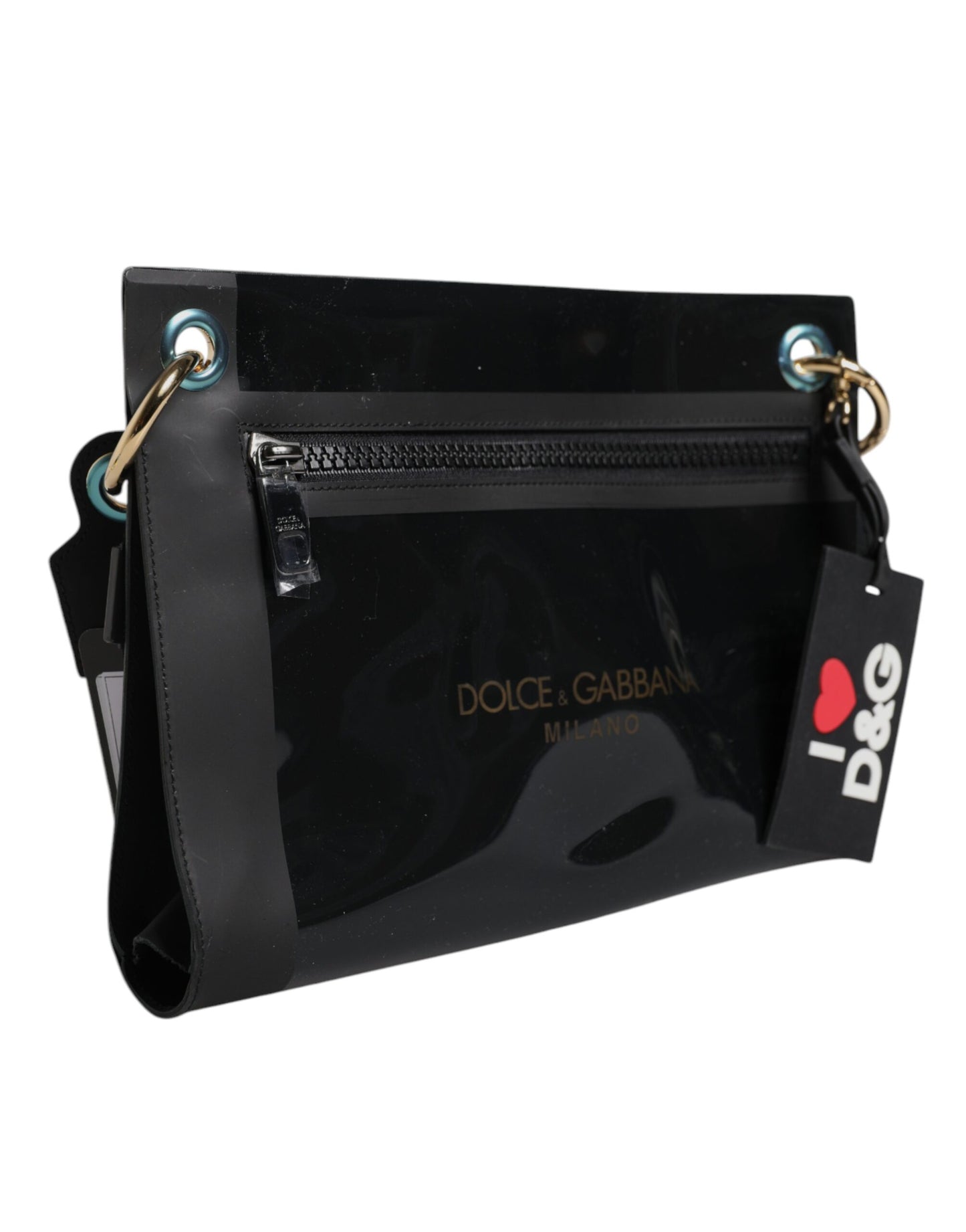 Black PVC Leather Pouch Shoulder Strap Bag