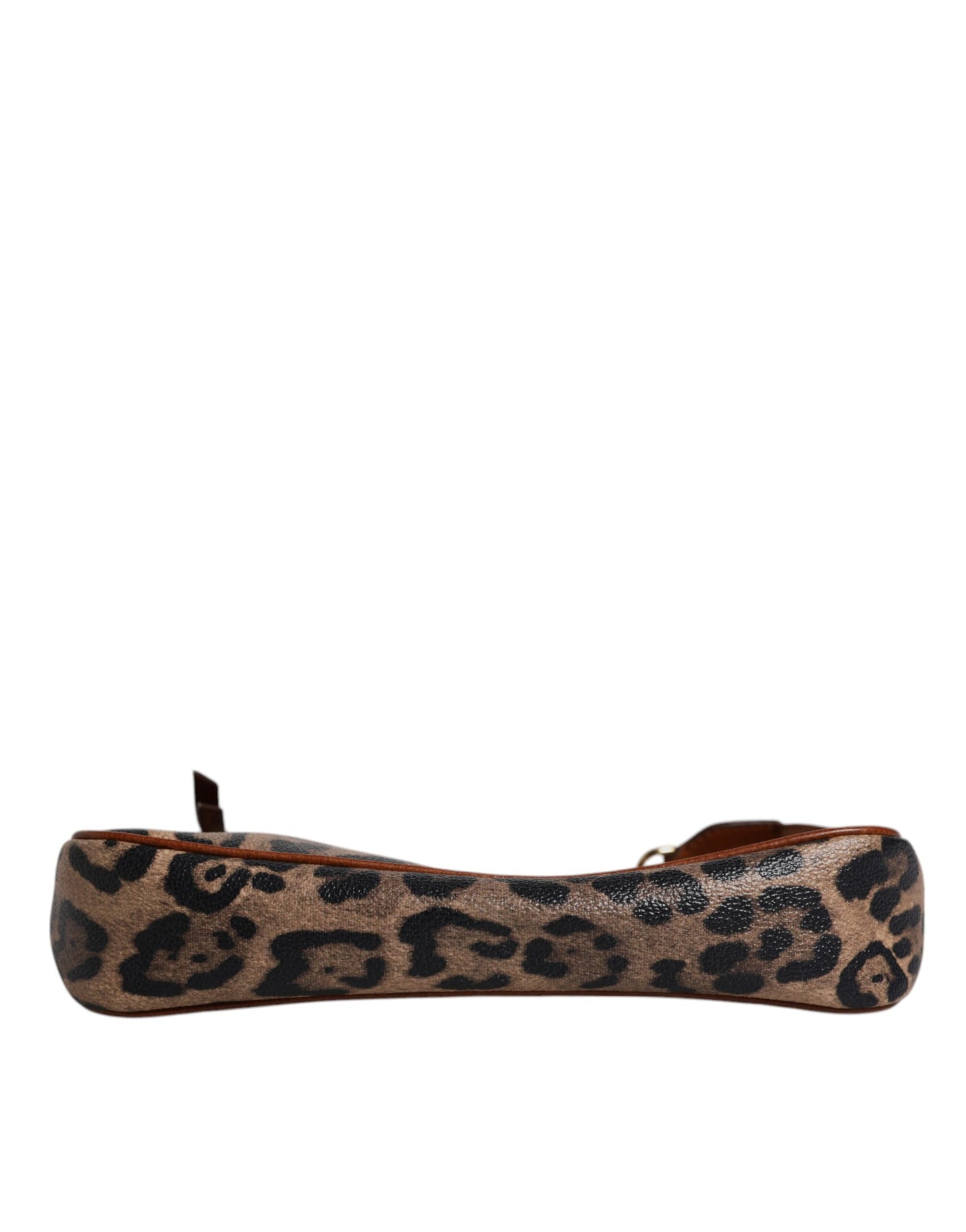Brown Leopard Leather Shoulder Chain Strap Bag