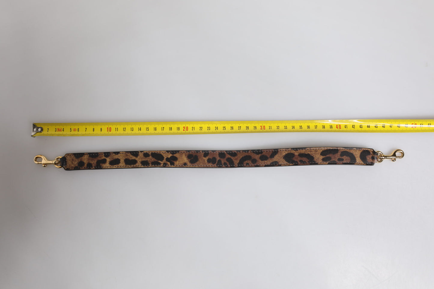 Brown Leopard Calf Leather Bag Shoulder Strap