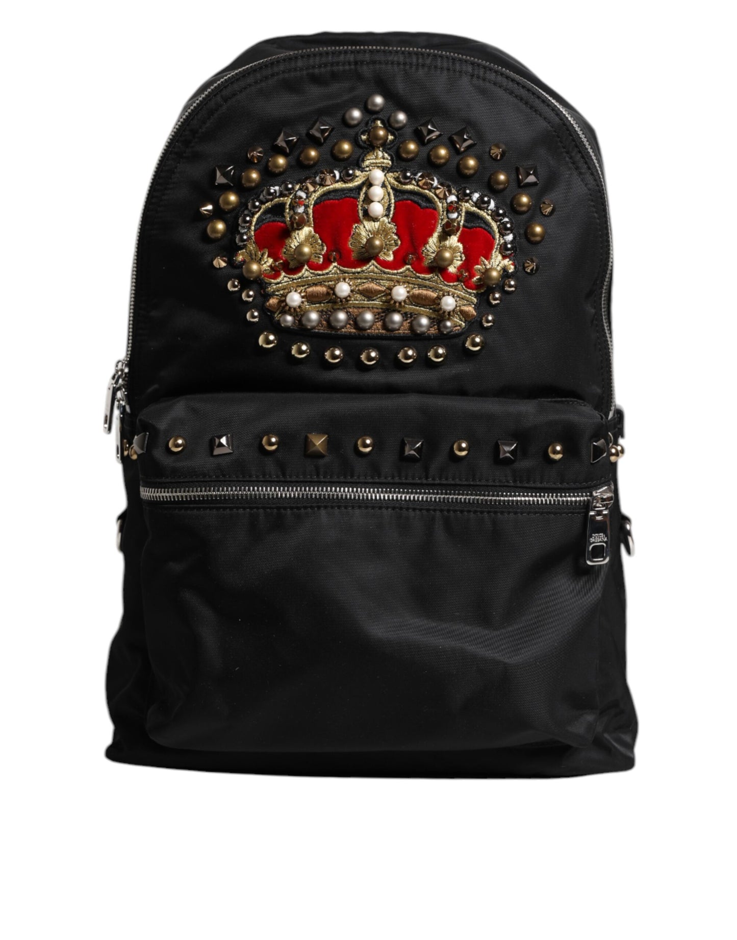 Black Nylon DG Crown Embellished Backpack VULCANO Bag