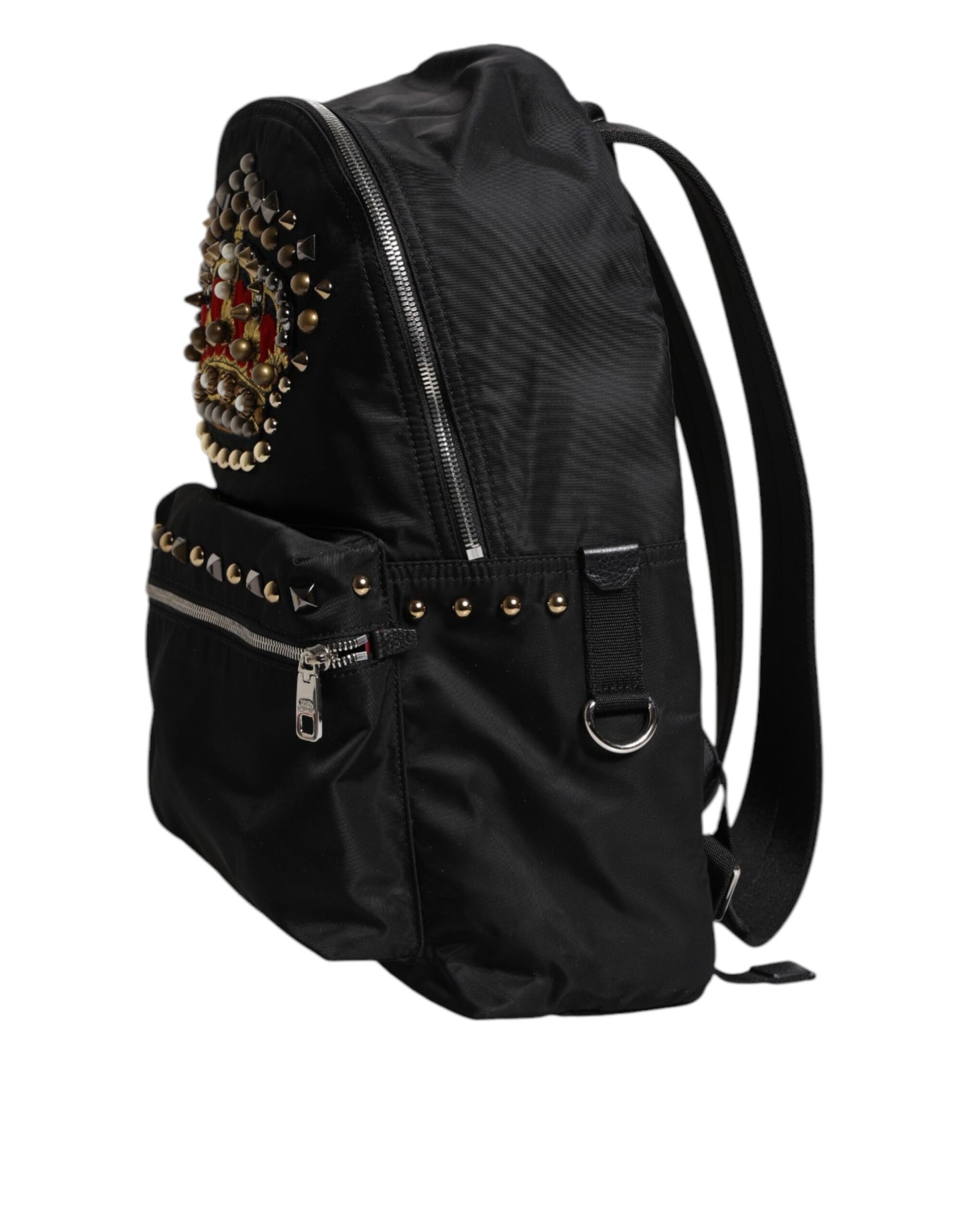 Black Nylon DG Crown Embellished Backpack VULCANO Bag