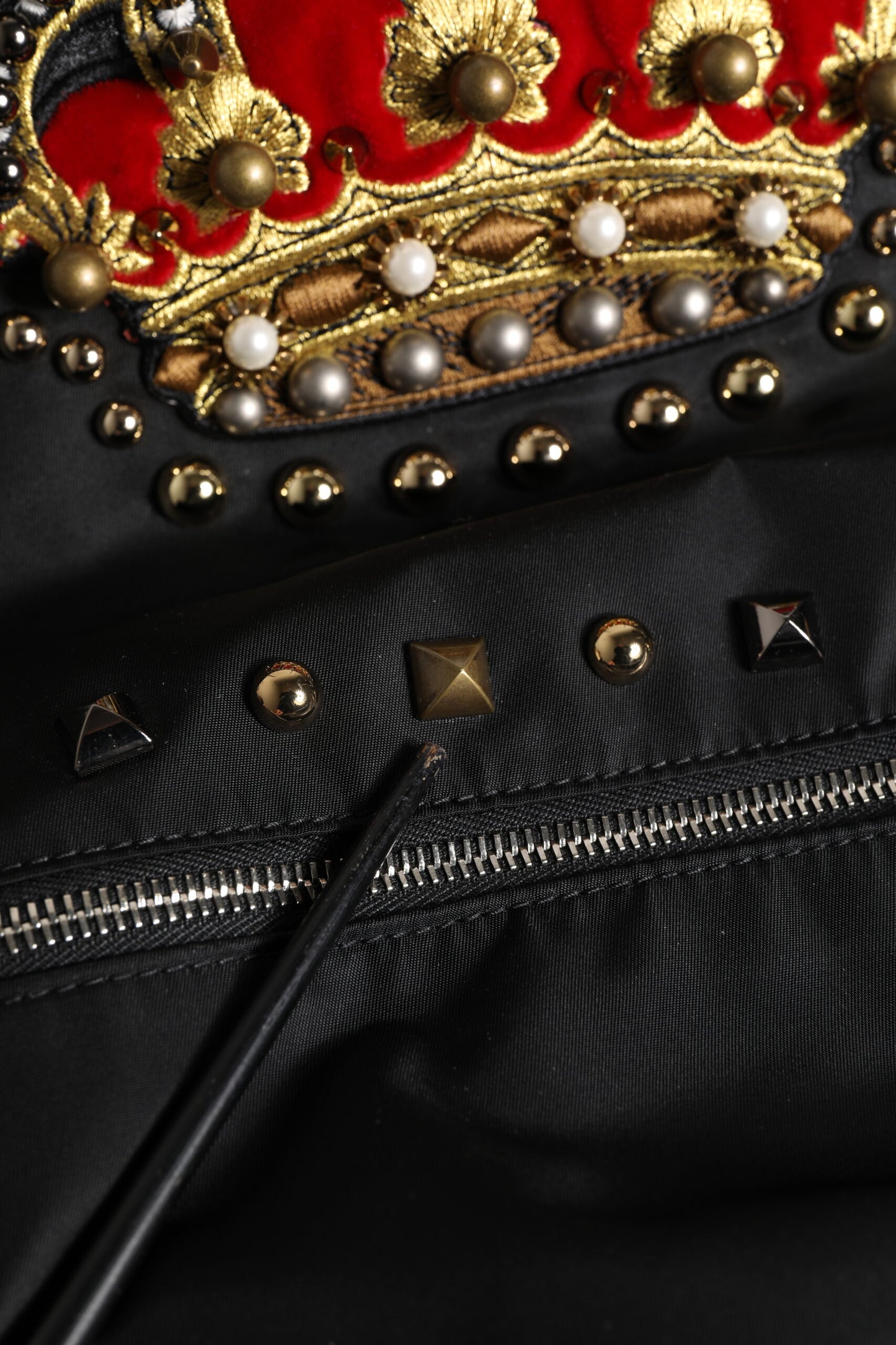 Black Nylon DG Crown Embellished Backpack VULCANO Bag