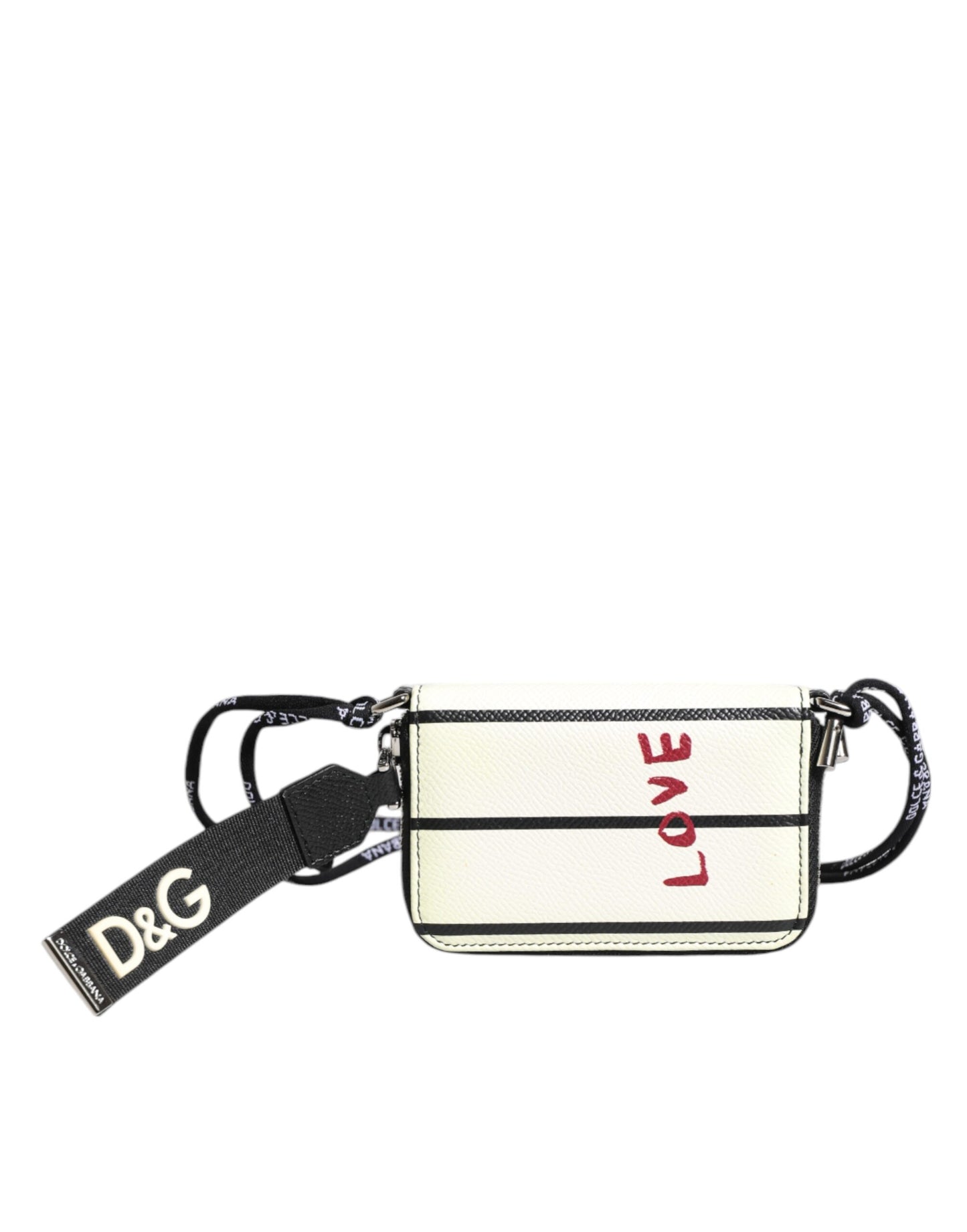 White Leather SICILY DG Crown Purse Cross Body Bag