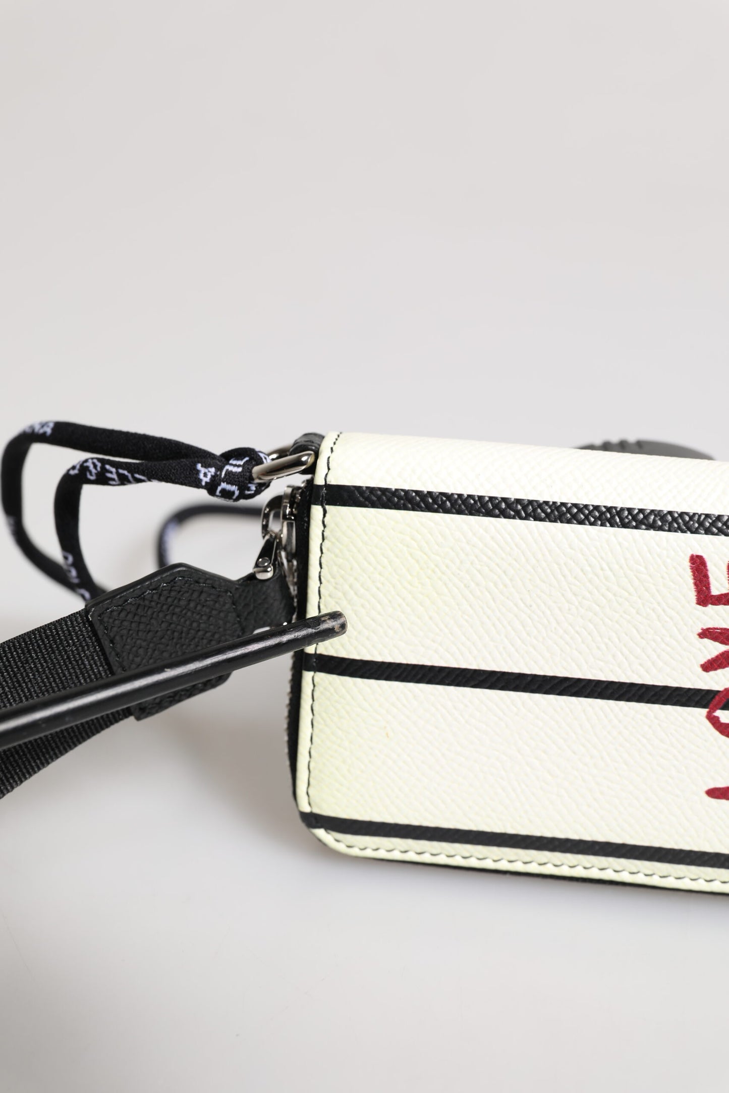White Leather SICILY DG Crown Purse Cross Body Bag