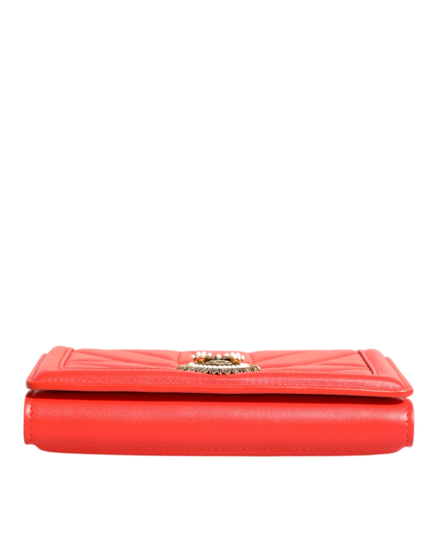 Red Leather Quilted Devotion Crossbody Phone Cover Bag