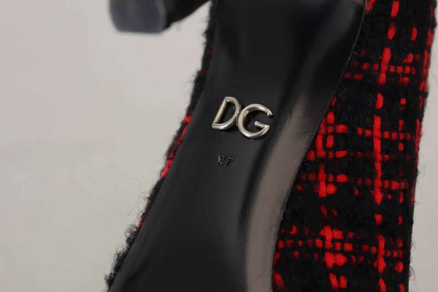 Red Black Tweed DG Amore Heels Pumps Shoes