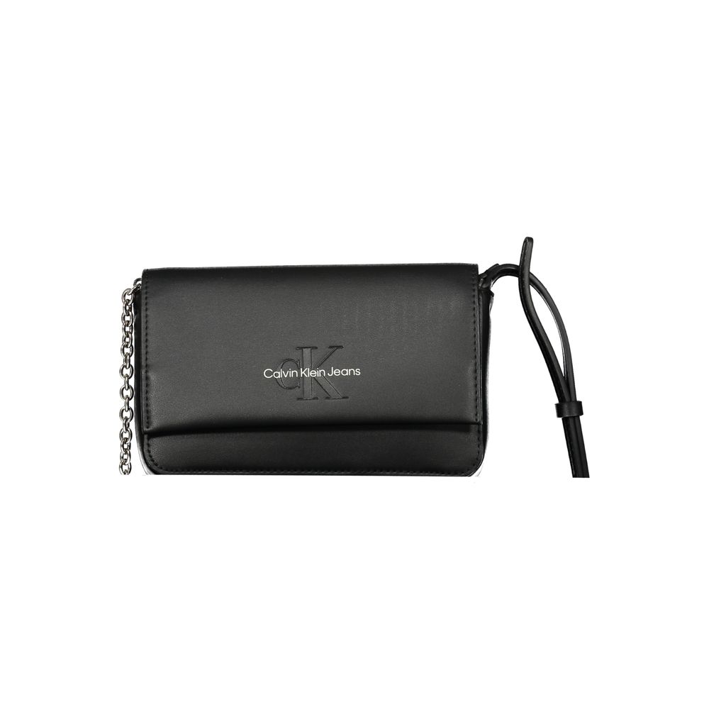 Black Polyester Women Handbag