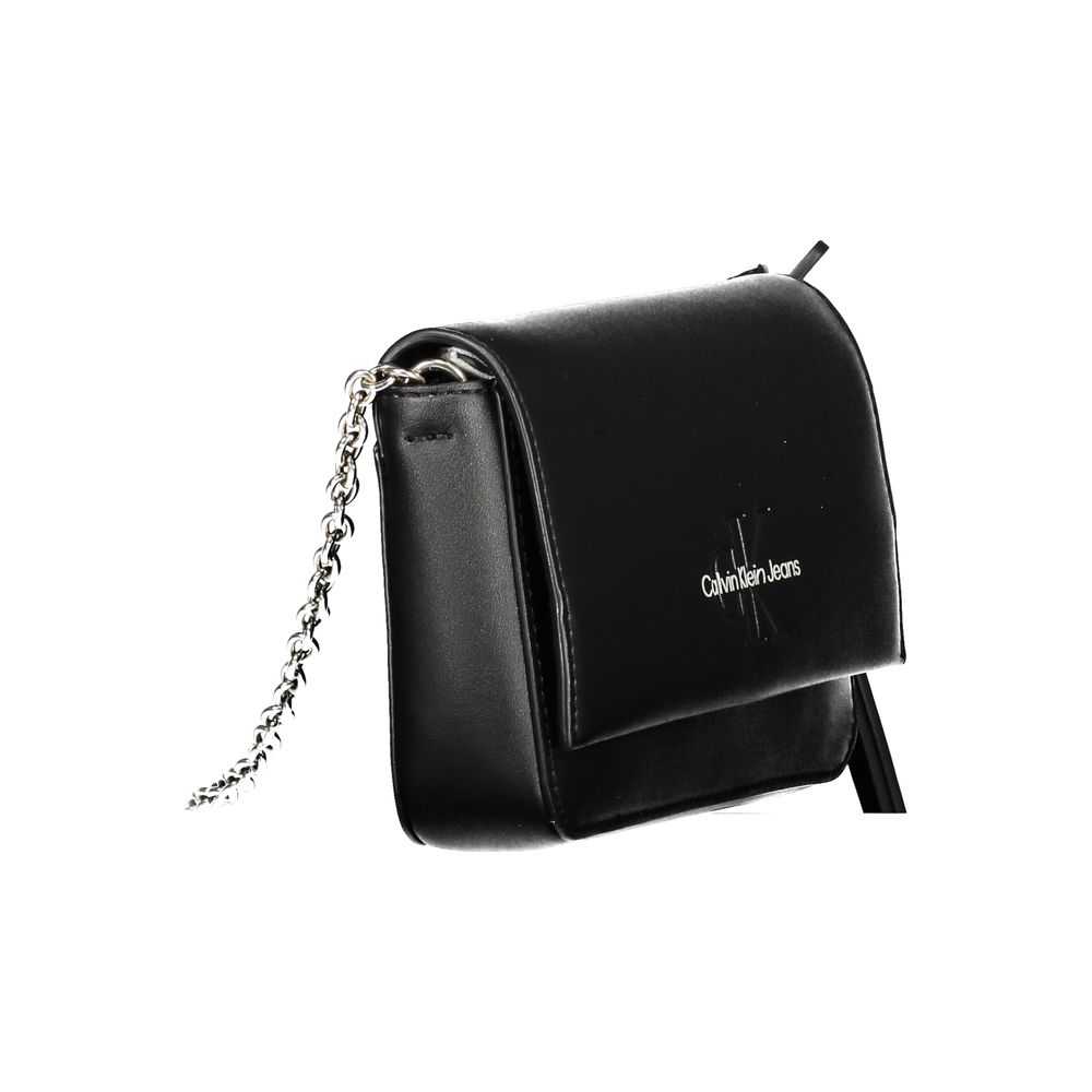 Black Polyester Women Handbag