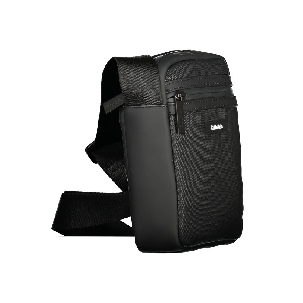 Black Polyester Men Shoulder Bag