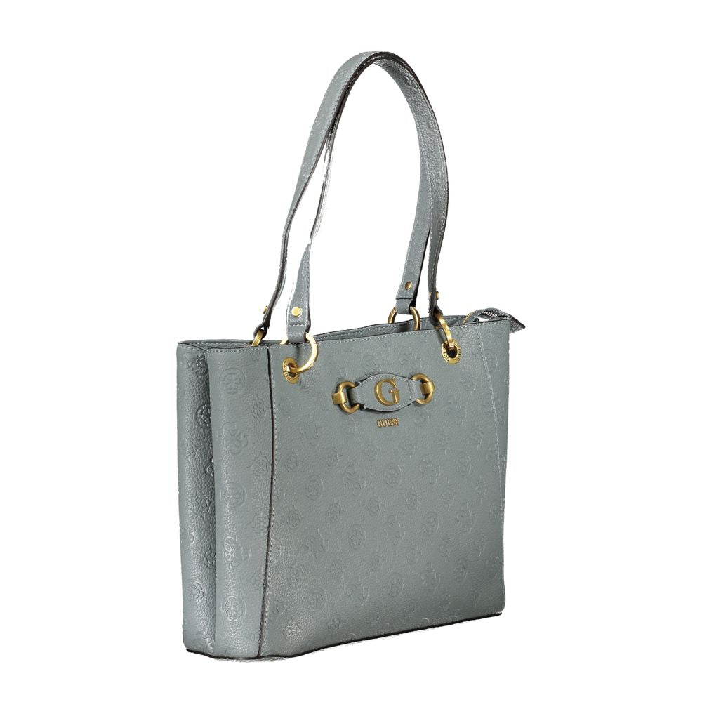 Light Blue Polyethylene Women Handbag