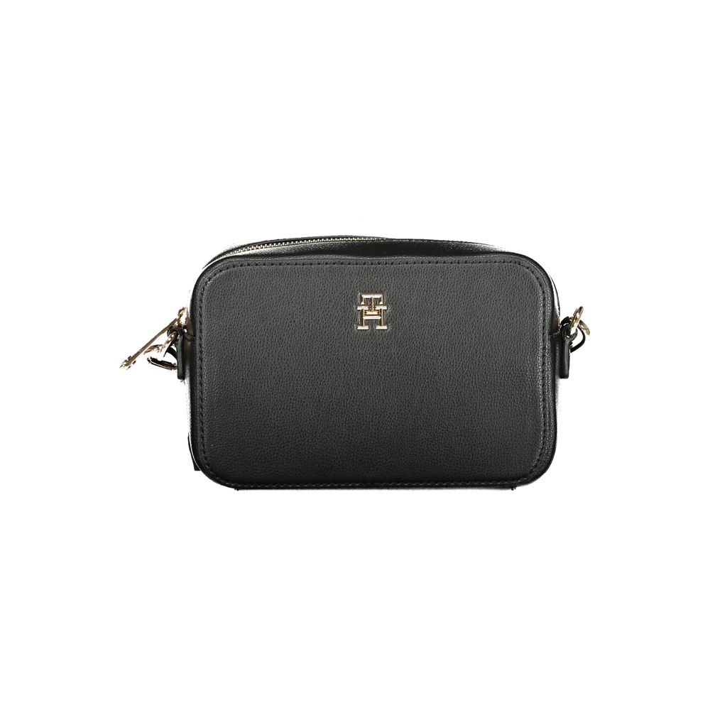 Black Polyester Women Handbag
