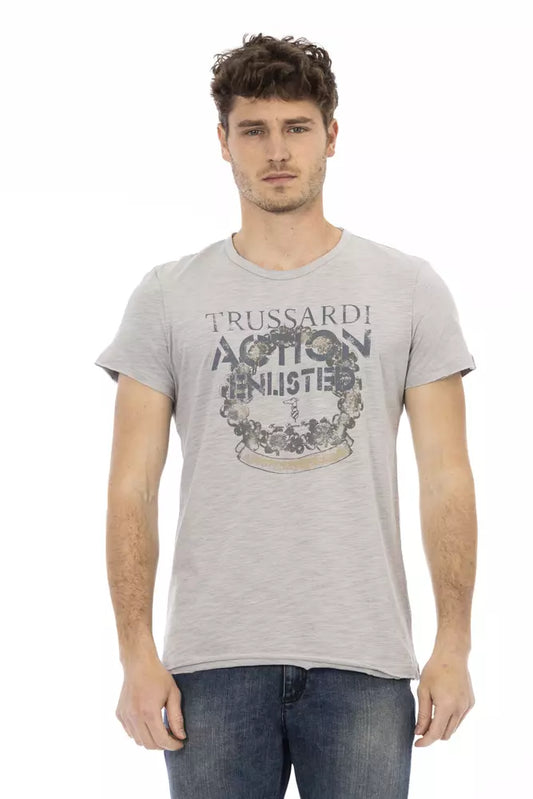 "Gray Cotton Men T-Shirt"