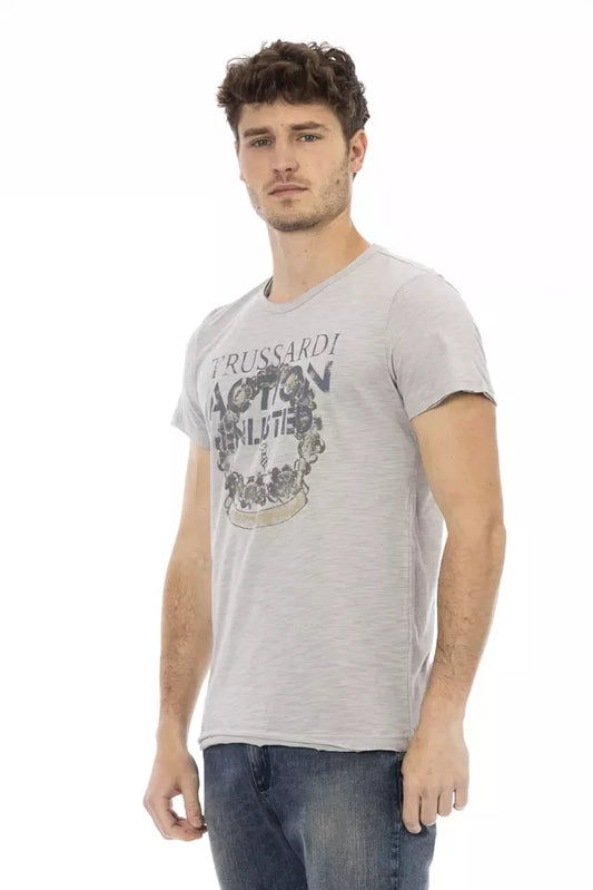 "Gray Cotton Men T-Shirt"