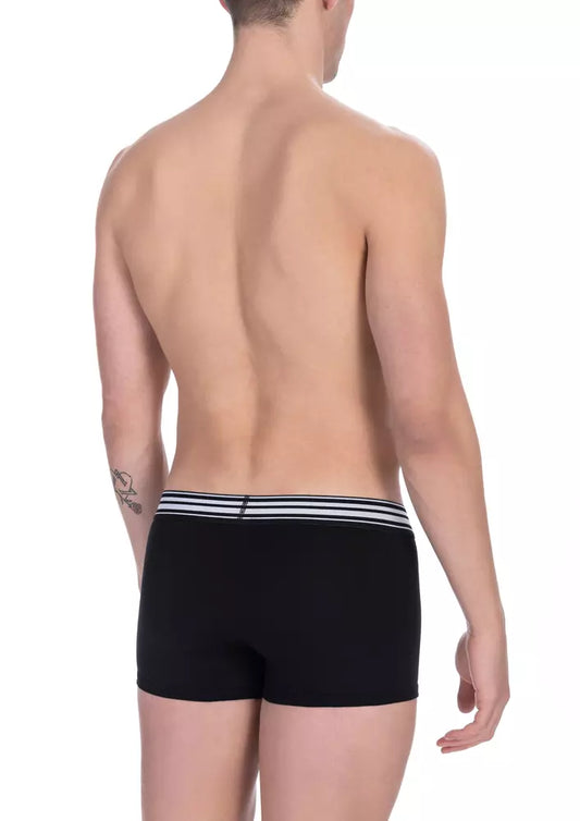 "Black Cotton Men's Underwear Trunk Twin Pack"