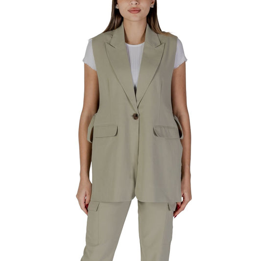Green Polyester Waistcoat