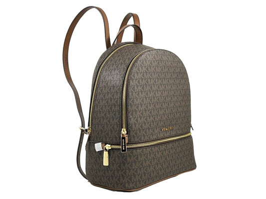 Rhea Medium PVC Backpack Bookbag Brown