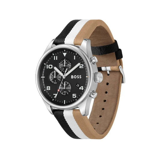 Black And White Leather Watch