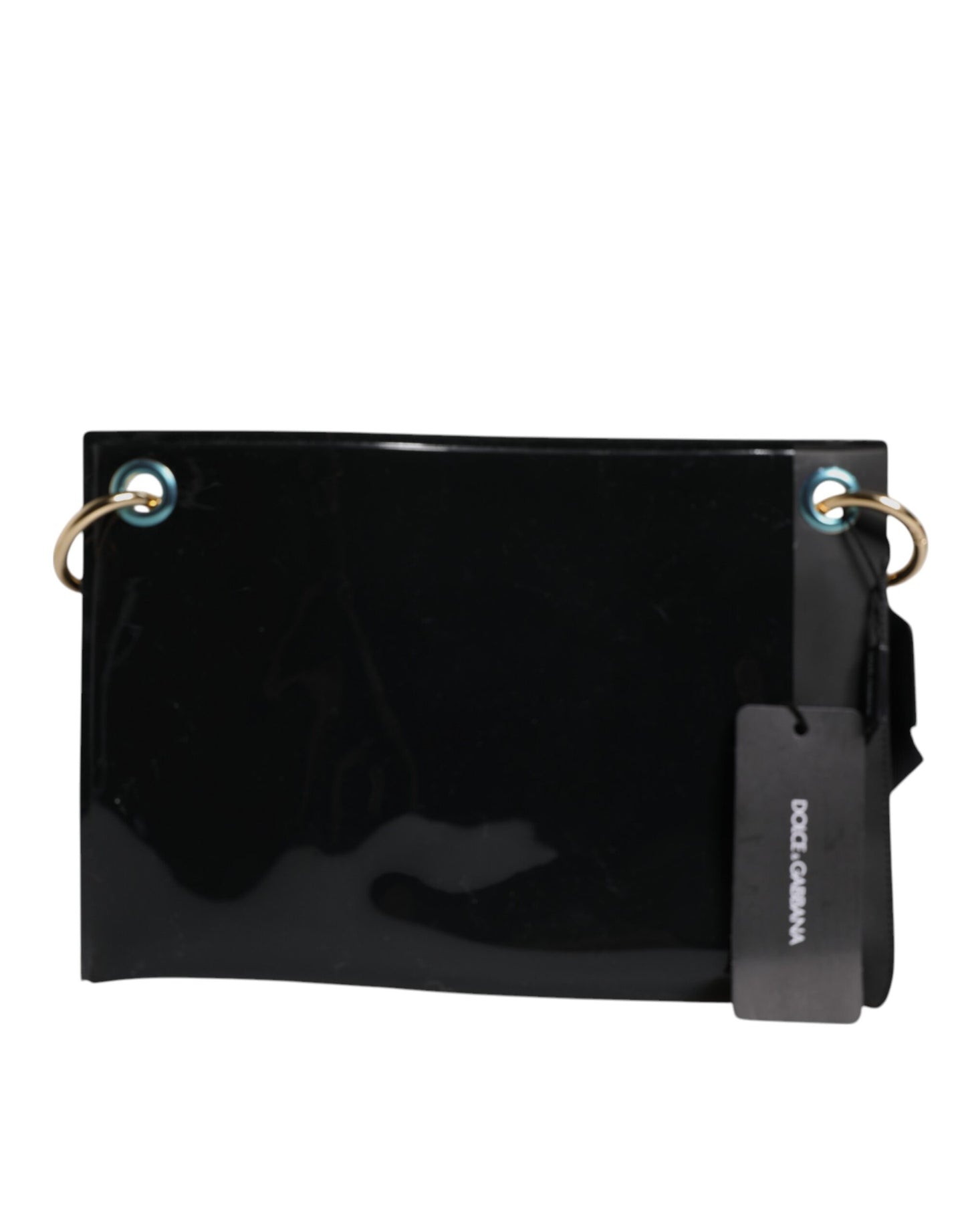 Black PVC Leather Pouch Shoulder Strap Bag
