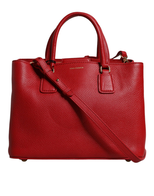 Red Calfskin Leather Shoulder Top Handle Bag