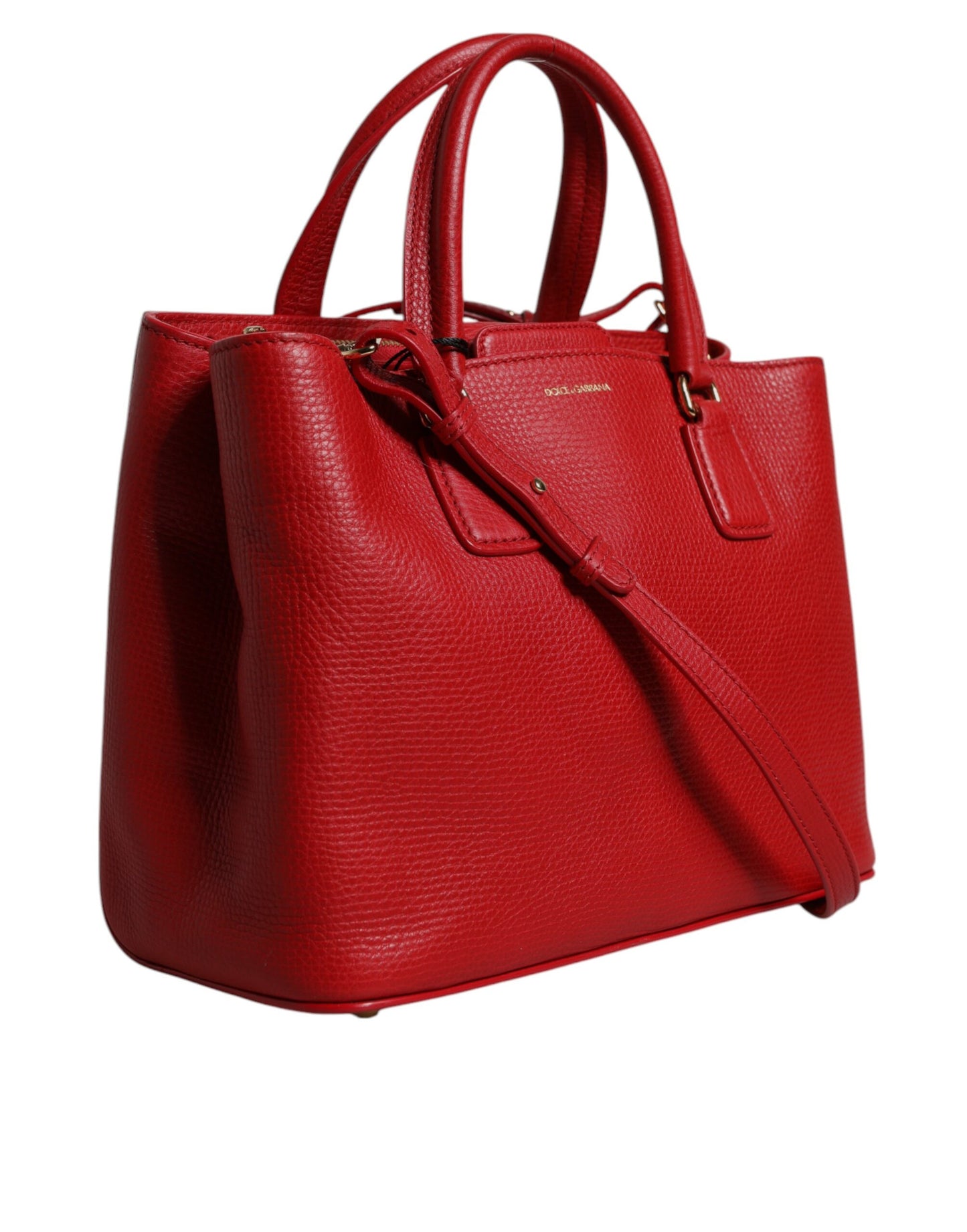 Red Calfskin Leather Shoulder Top Handle Bag