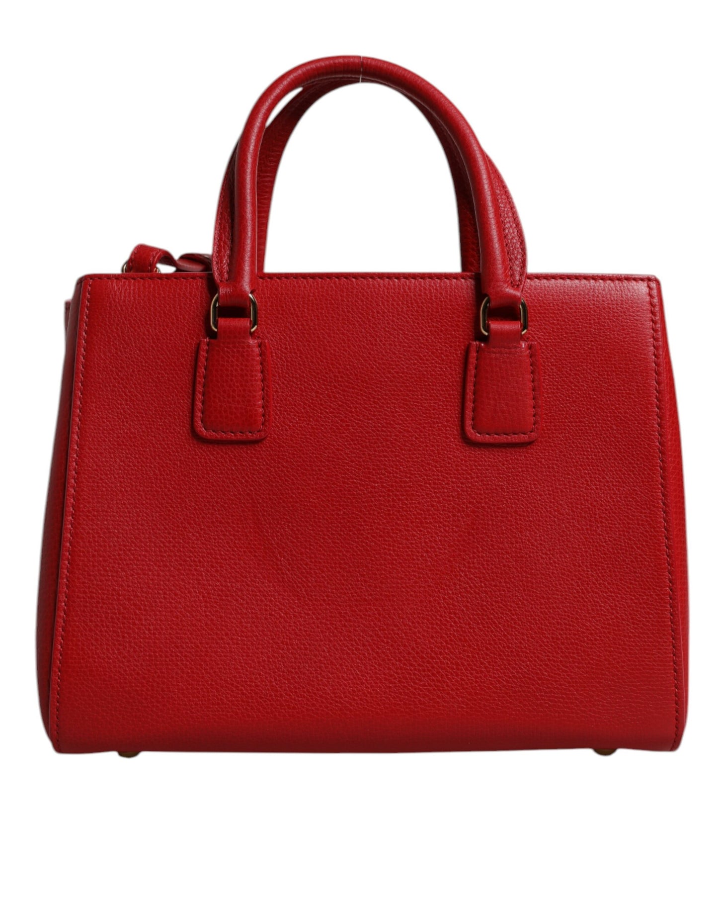 Red Calfskin Leather Shoulder Top Handle Bag