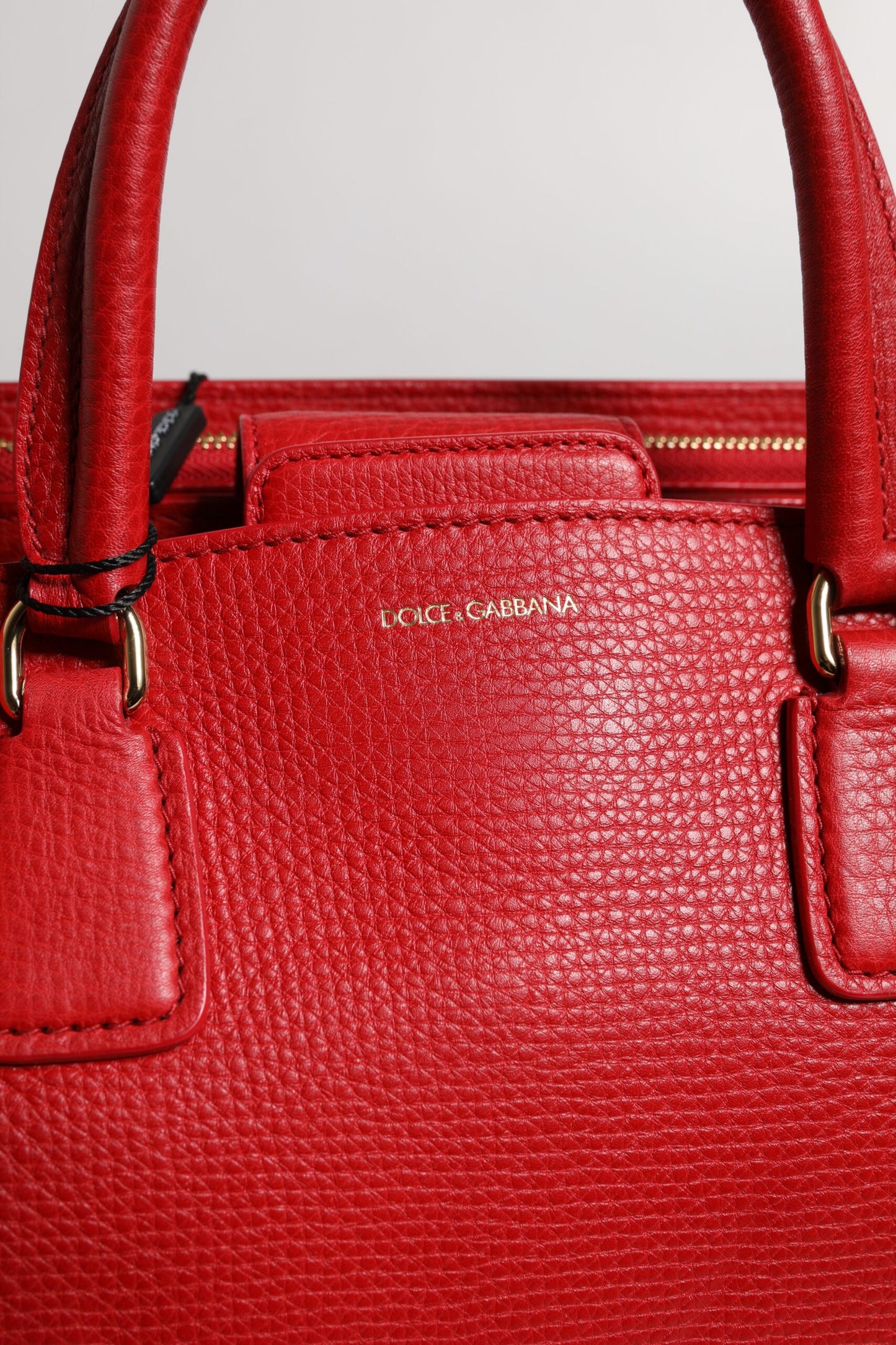 Red Calfskin Leather Shoulder Top Handle Bag