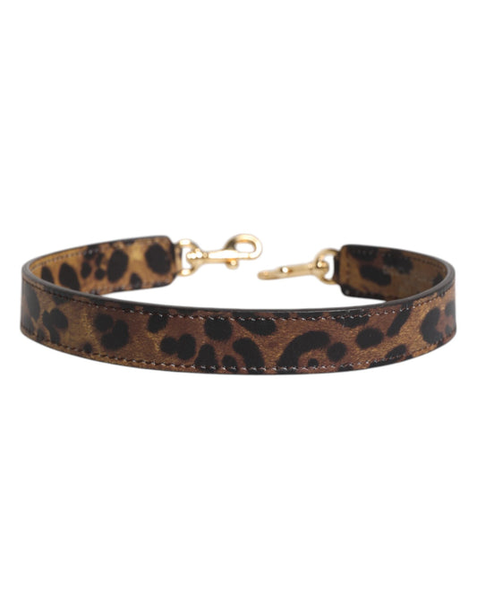 Brown Leopard Calf Leather Bag Shoulder Strap