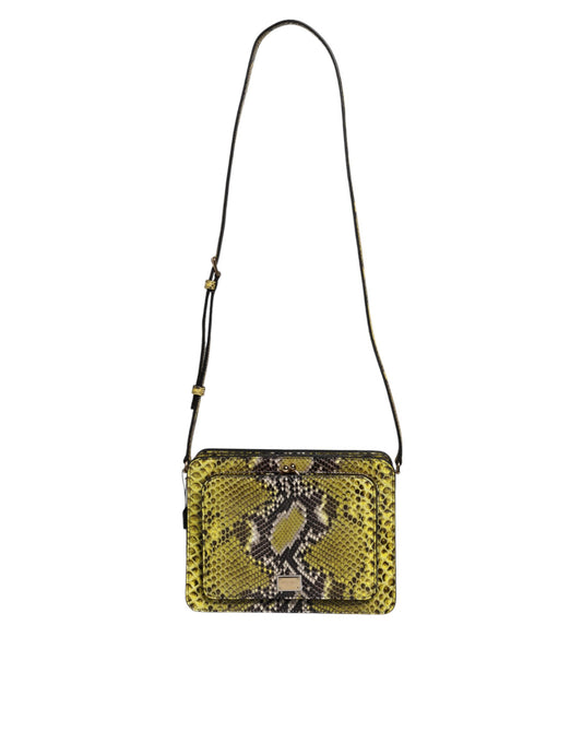 Green Exotic Leather DG Plaque Crossbody Clutch Bag