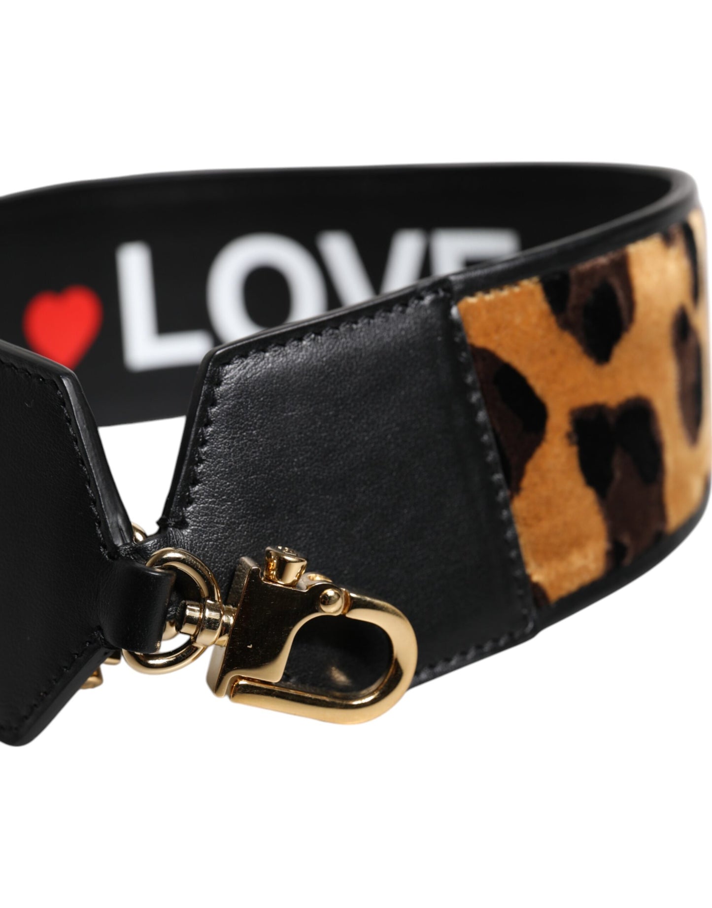 Multicolor Leopard Logo Love Bag Shoulder Strap