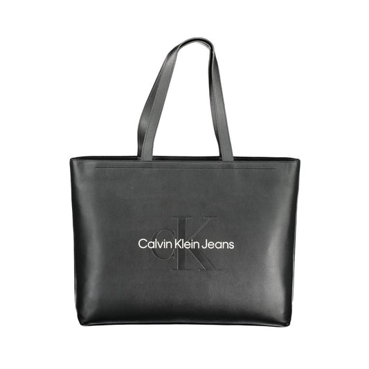 Black Polyethylene Women Handbag