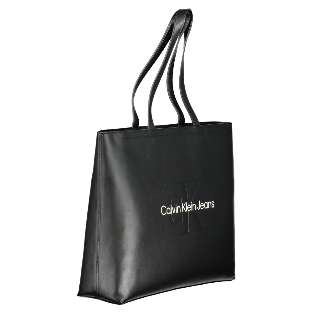 Black Polyethylene Women Handbag