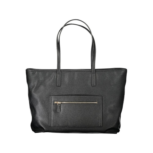 Black Polyethylene Women Handbag