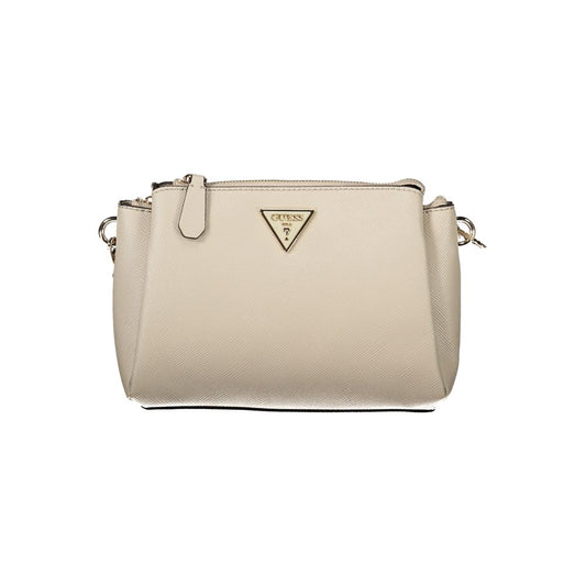 Beige Polyethylene Women Handbag