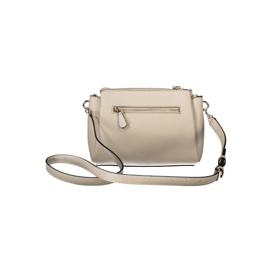 Beige Polyethylene Women Handbag