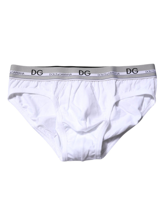 White Cotton Stretch Regular Brief Underwear