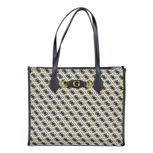 Blue Polyester Handbag