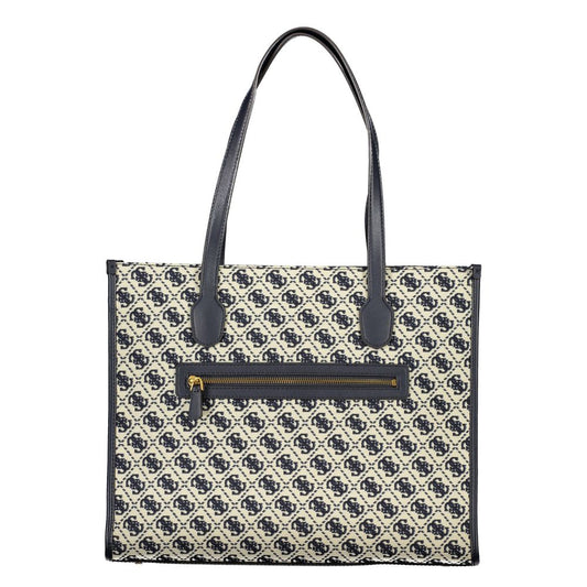 Blue Polyester Handbag
