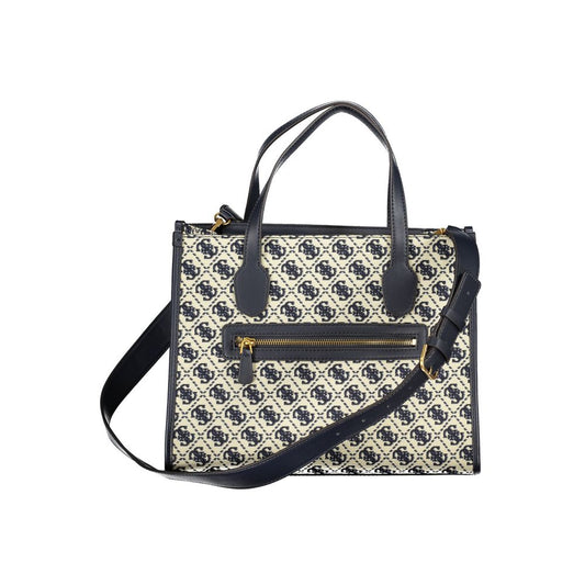 Blue Polyester Handbag